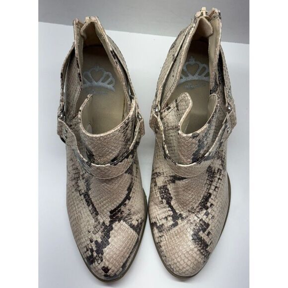 Fergalicious by‎ Fergie Chucky Women's Size 7 Snakeskin Ankle Boots Boho - Picture 6 of 9